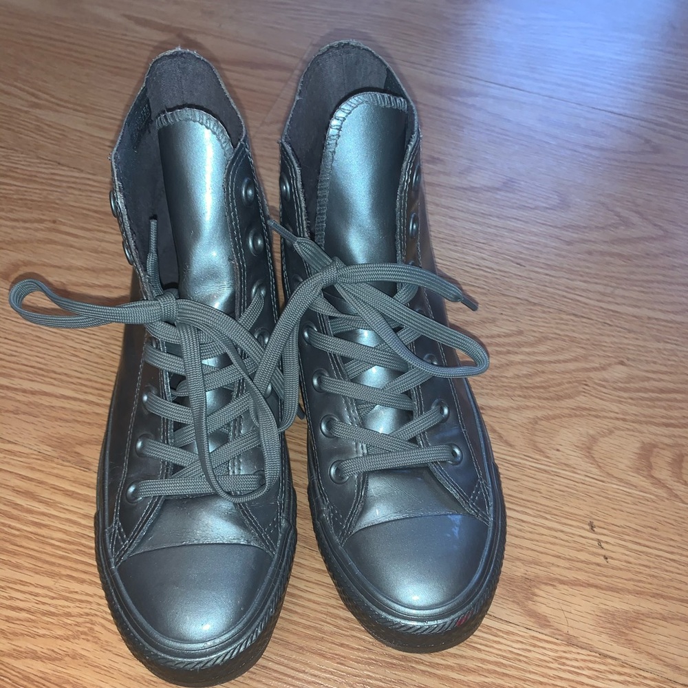 Patent Metallic Turquoise Converse Hightops